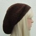 Slouchy Beret Hat, Crochet Brown Hat, Unisex Hat
