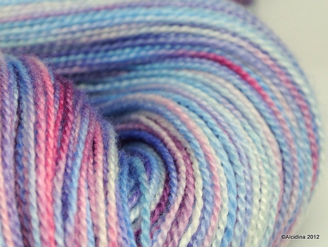 Handpainted lace yarn - Cassiopeia "Landscape" - merino wool / silk lace weight