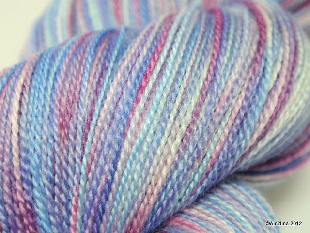 Handpainted lace yarn - Cassiopeia "Landscape" - merino wool / silk lace weight