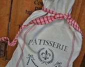 Cushion antique linen grainsack French stencil pillow burlap