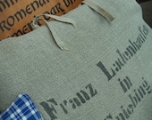 Cushion made of hemp, label: Franz Ladenhaufen, pillow