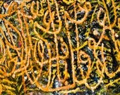 Original Oil painting on acrylic background Islamic Arabic calligraphy ordain the good and forbid the evil