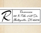 Return Address Stamp - Monogram  2.5 x 1 inch