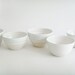 Small pottery prep bowl set white on white, modern bowls, sizes vary, Forest series