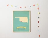 Oklahoma Roots Map 11x14 Customized Print