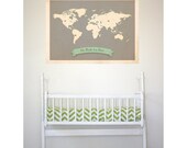 Roots World Map 18x24 Customized Print (Grey)