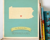 Pennsylvania Roots Map 11x14 Customized Print