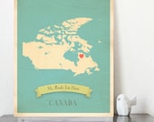 Personalized Vintage Map Wall Art 11x14 - Choose Your Country