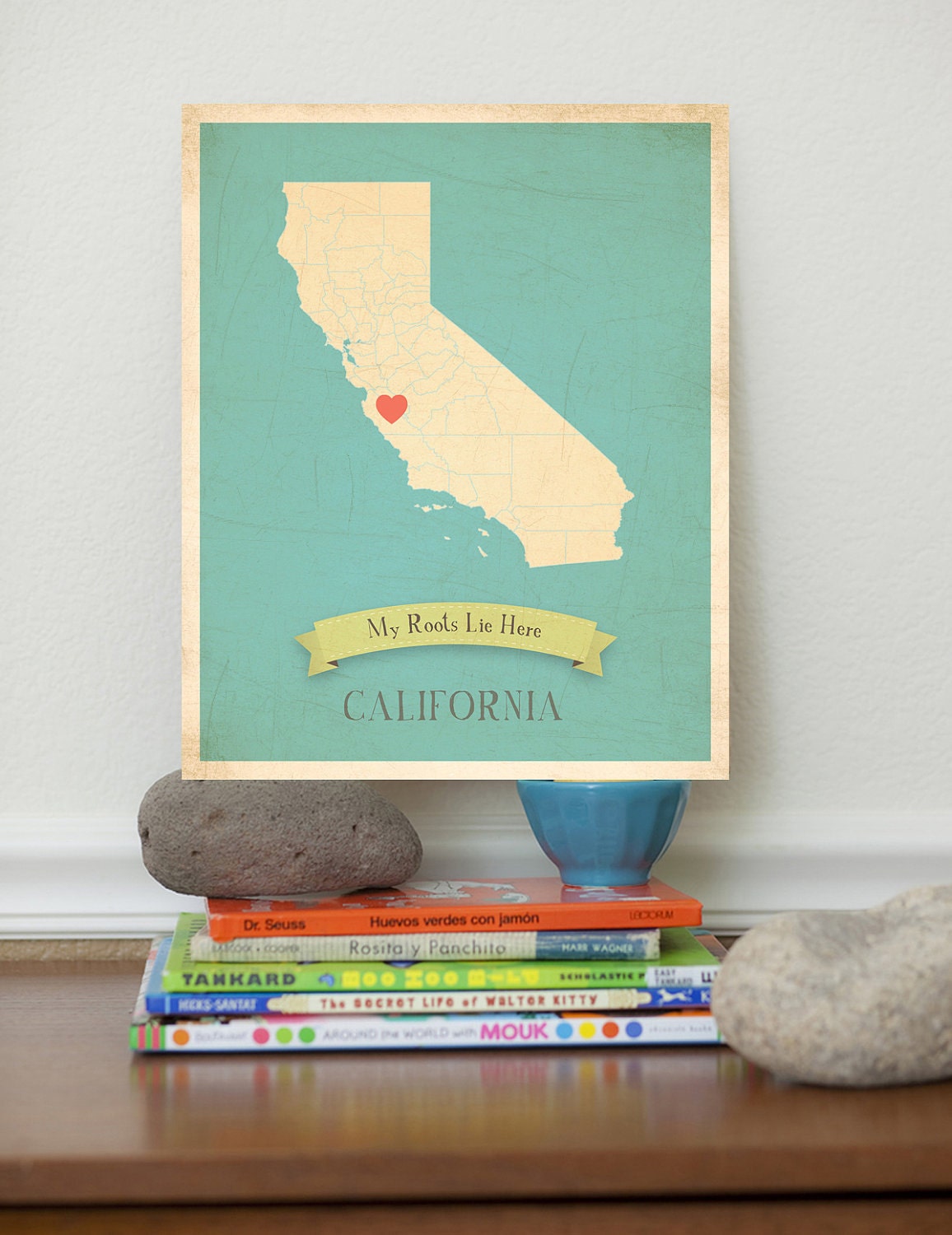 California Roots Map 11x14 Customized Print