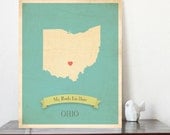 Ohio Roots Map 11x14 Customized Print