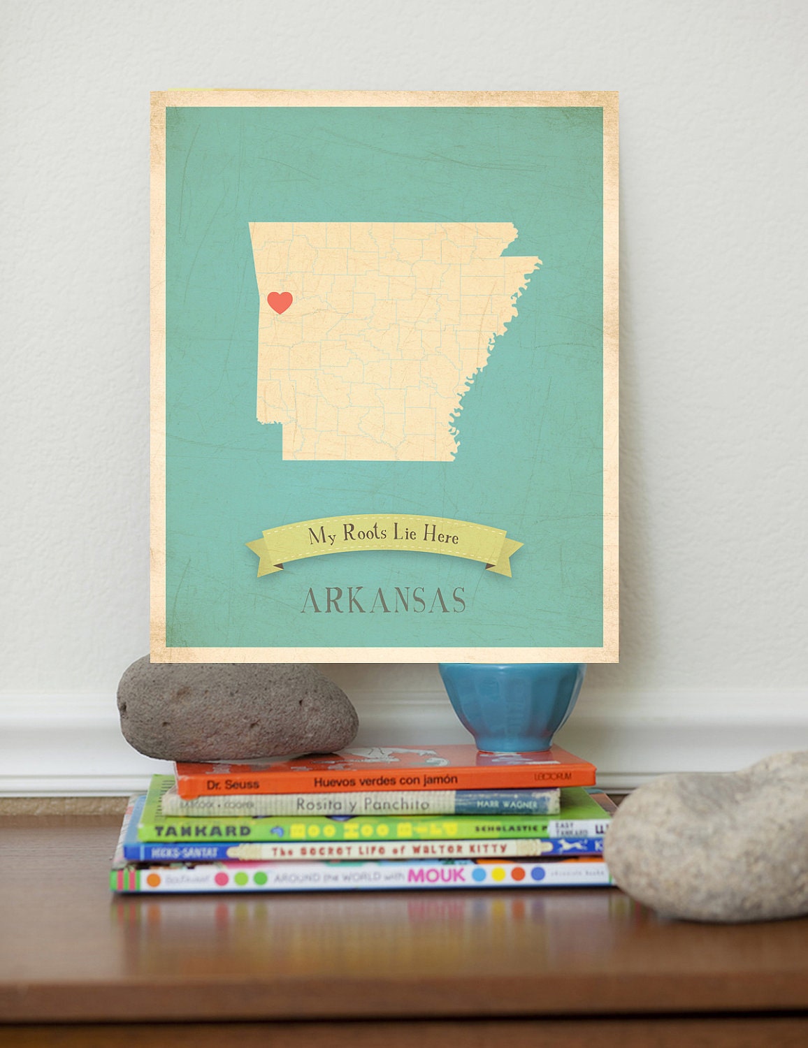 Arkansas Roots Map 11x14 Customized Print