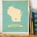 Wisconsin Roots Map 11x14 Customized Print