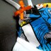 HOLY BOWS, BATMAN: White Bra with Batman Comics Fabric and Matching Orange Bows