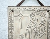 Madonna and Child Wall Hanging Plaque 'They Shall Call His Name Immanuel'