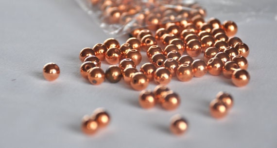 copper beads 30  pieces jewelery  making  materials. REF-80, bubble jewelry