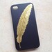 Golden Feather case , fit iPhone 4/4S case