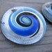 Murano Glass Circle Pendant- Set of 2, Light Blue, Black, Silver