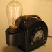 Steam Punk Science, Art Deco, Machine Age, Edison Lamp. Cool gifts for men.