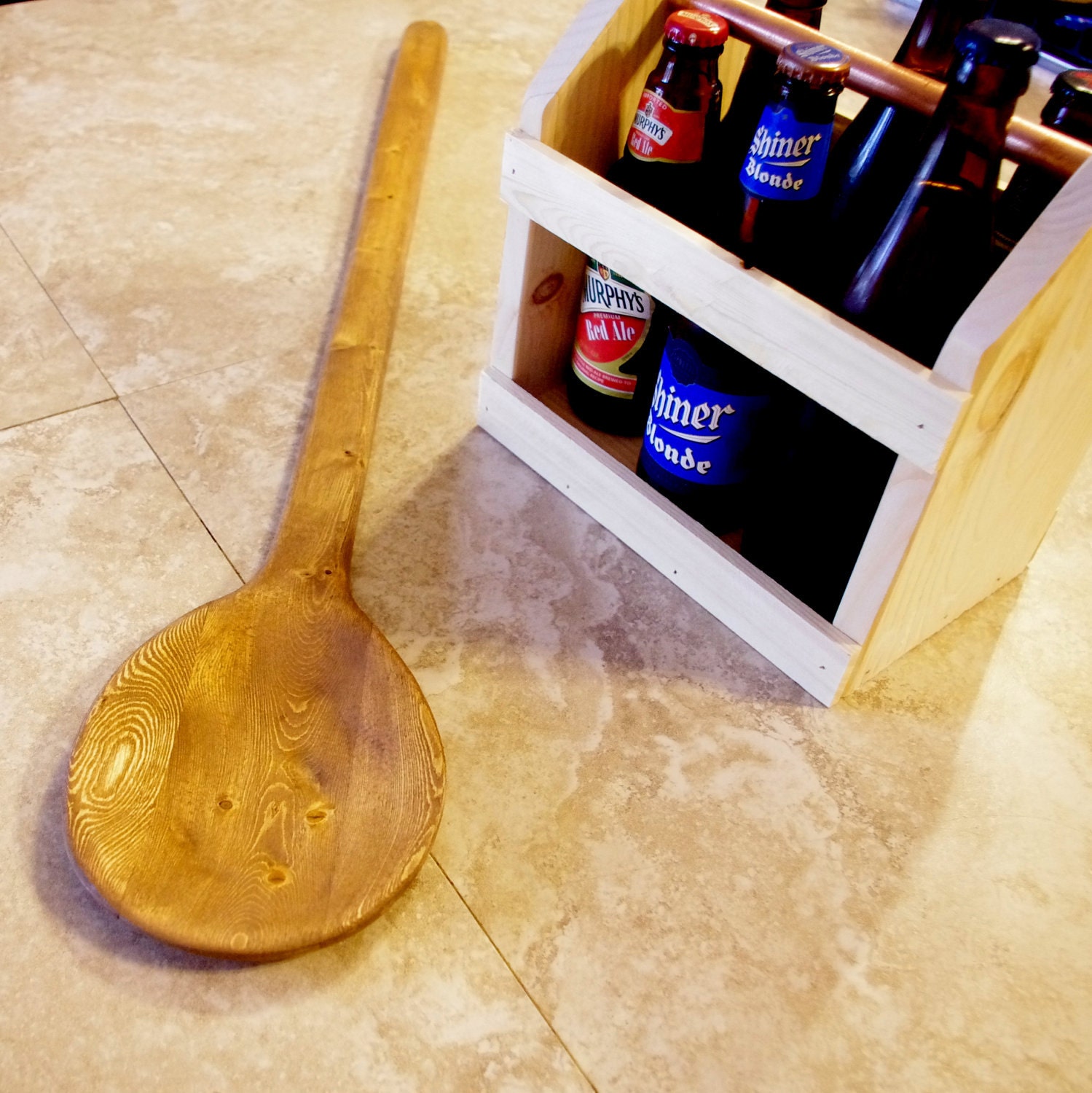 Reclaimed Wood Rustic Large Wooden Spoon - Pottery Barn Style Wall Art - 3' Wooden Spoon - Brewmaster Spoon