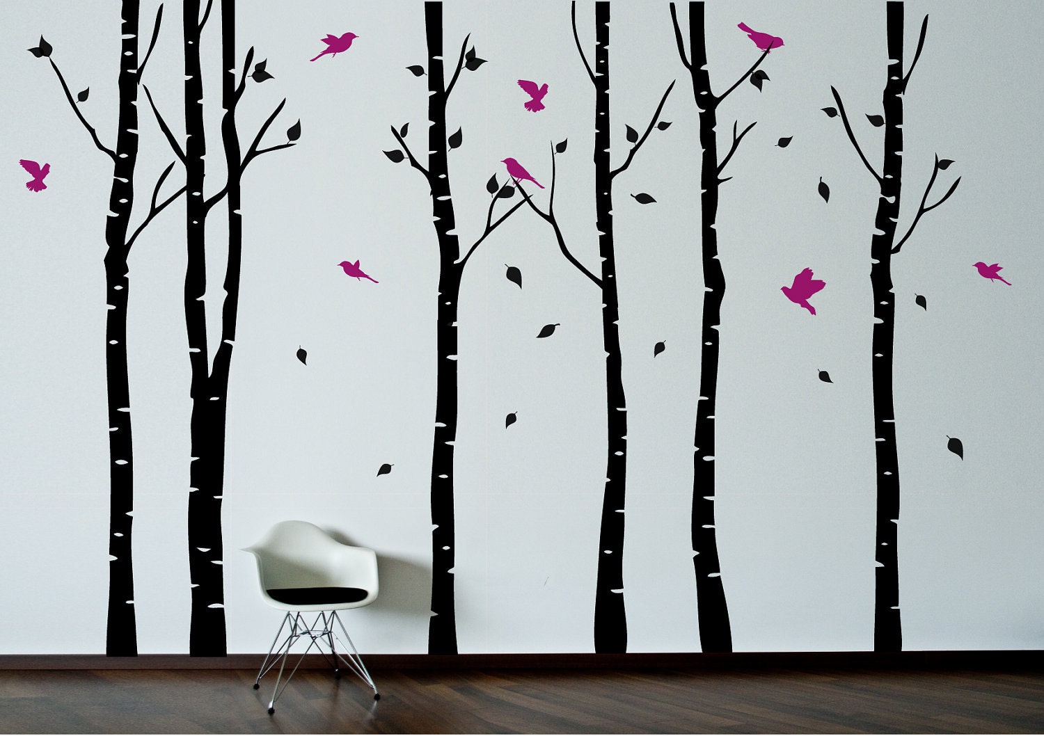 SALE. Tree with birds Wall Decal. Wall Sticker. Vinil wall decal. Birch trees