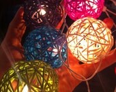 20 handmade Rattan mix color string light rainbow night light display decorative outdoor indoor party light 