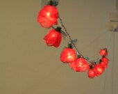 20 Red Romantic handmade real leaf Rose flower leaf string light patio decoration wedding bedroom living room party lantern