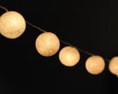 Sale 2 Sets of White cotton ball Bali string light patio outdoor decoration deco room bedroom wedding patio party Beach balcony