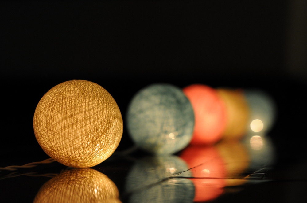 35 cotton ball light 13 feet pastel color ball light hanging lantern light wedding light cotton ball bedroom kid room night light