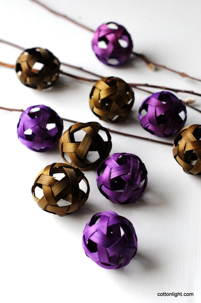 20 Mix Purple and Brown rainbow party rattan ball home decoration shinny color handmade living room bedroom decoration furniture