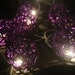 20 x Purple rattan wood handmade ball string light beautiful decoration furniture warm light Bali patio party living room decor Asian