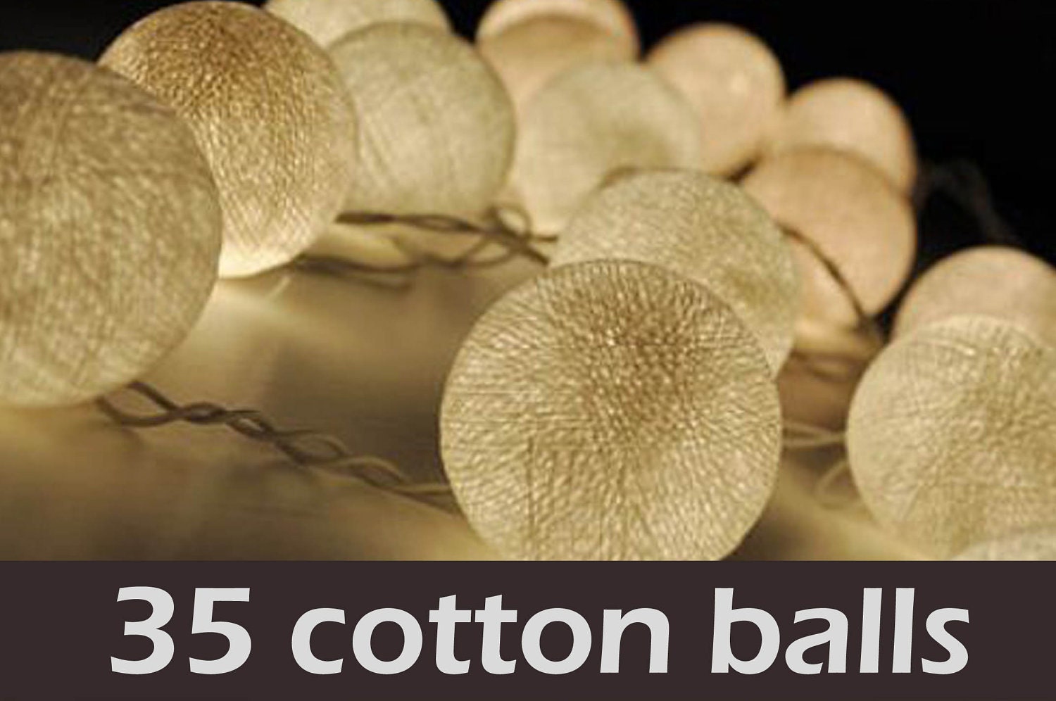 35 balls white color cotton ball 4 meters string light patio outdoor decoration deco room bedroom wedding patio party function light