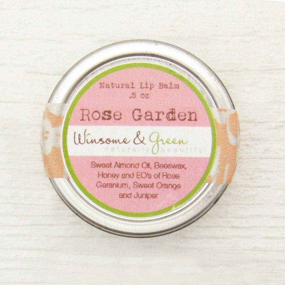 Lip Balm, Natural Lip Balm, Organic Lip Balm, Rose Lip Balm, Beeswax Lip Balm, Romantic Lip Balm, Handmade floral spring