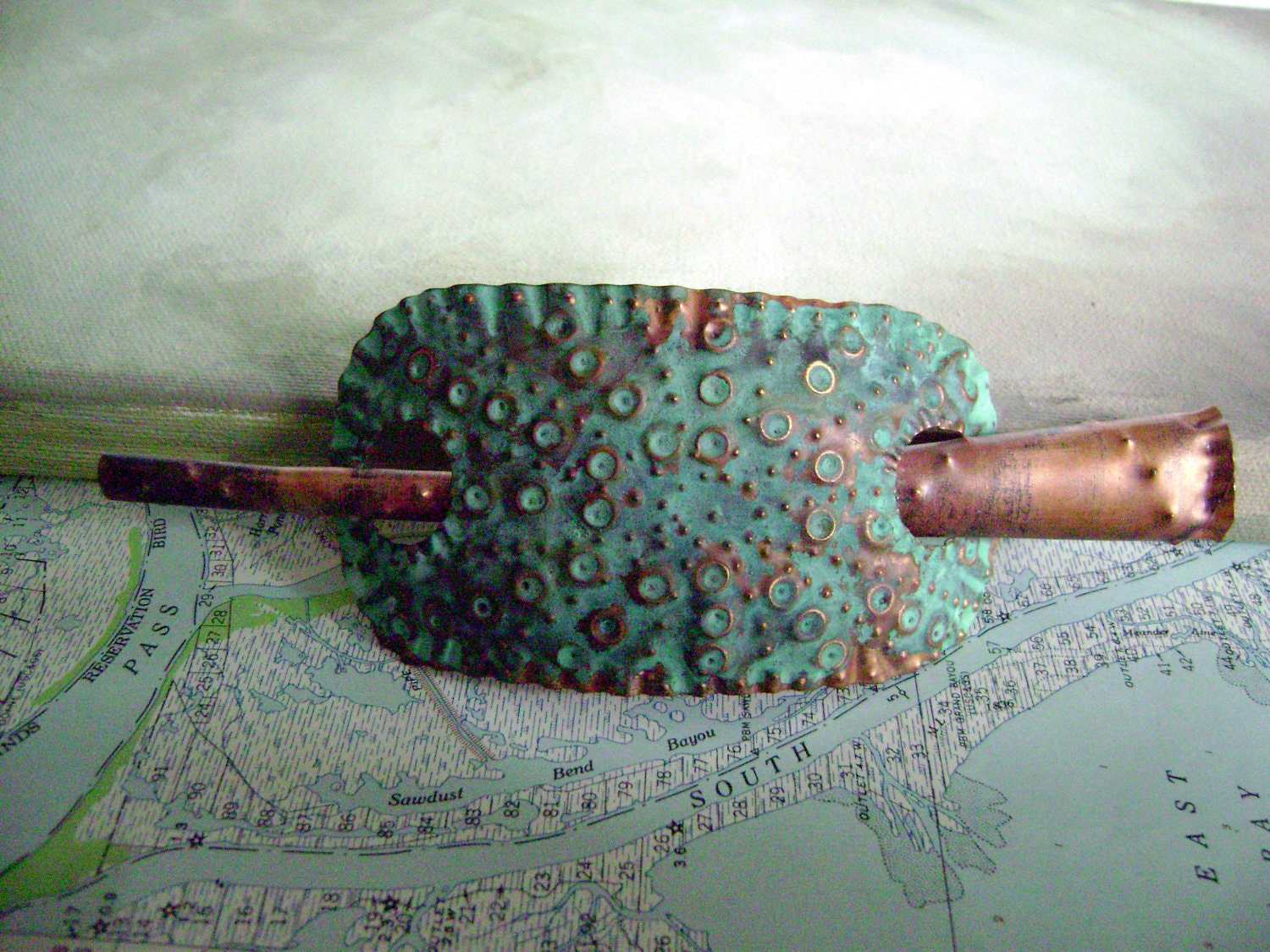 Sea Urchin Metalwork hair adornment by Anvil Artifacts