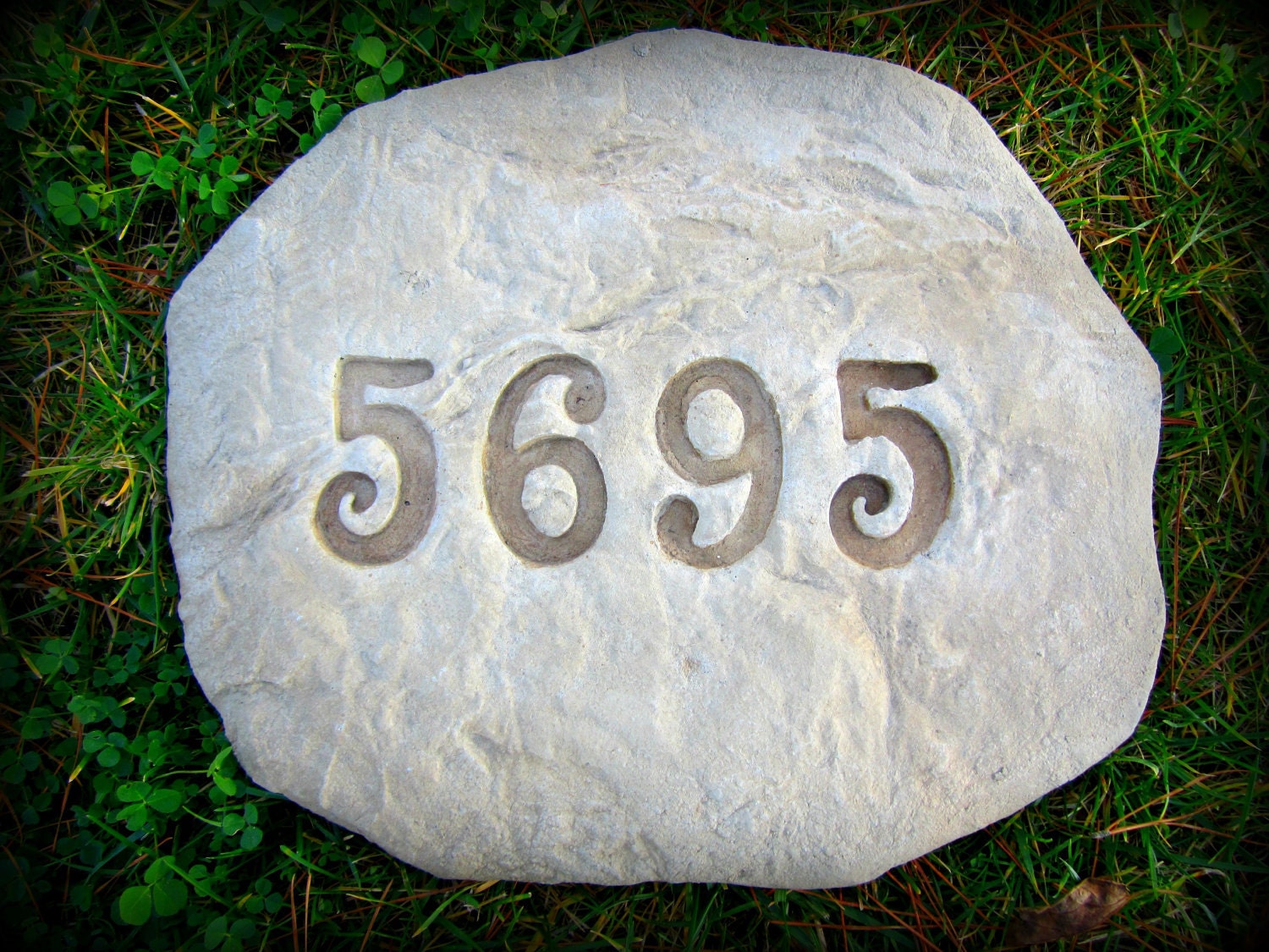 House Number Rock Sign Hand Crafted by SettingInStone on Etsy