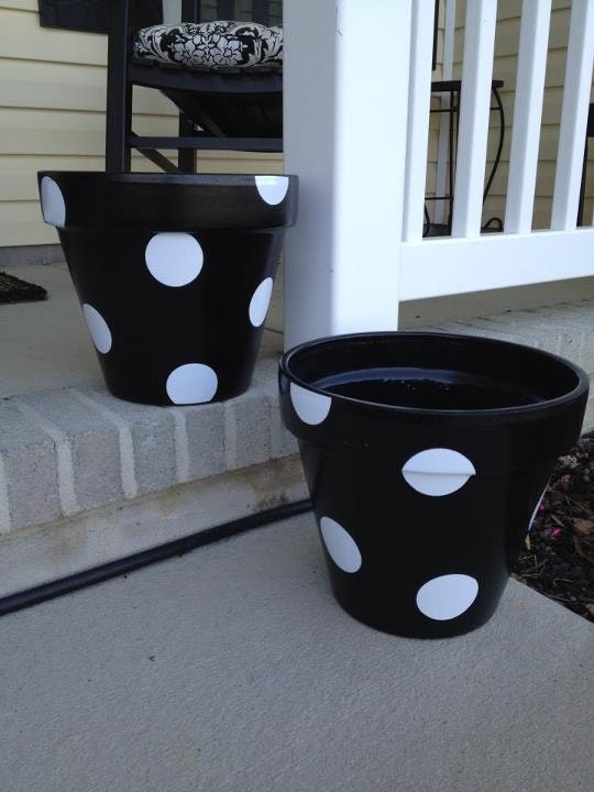 Vinyl Dots for Flower Pots by Snookemlilies on Etsy