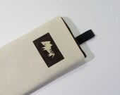 Unbleached Cotton Canvas with Felt Lining, iphone case, cell phone case or sleeve, iPod case, mp3 player case, TLC pouches