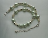 Necklace Silver Pearl Choker