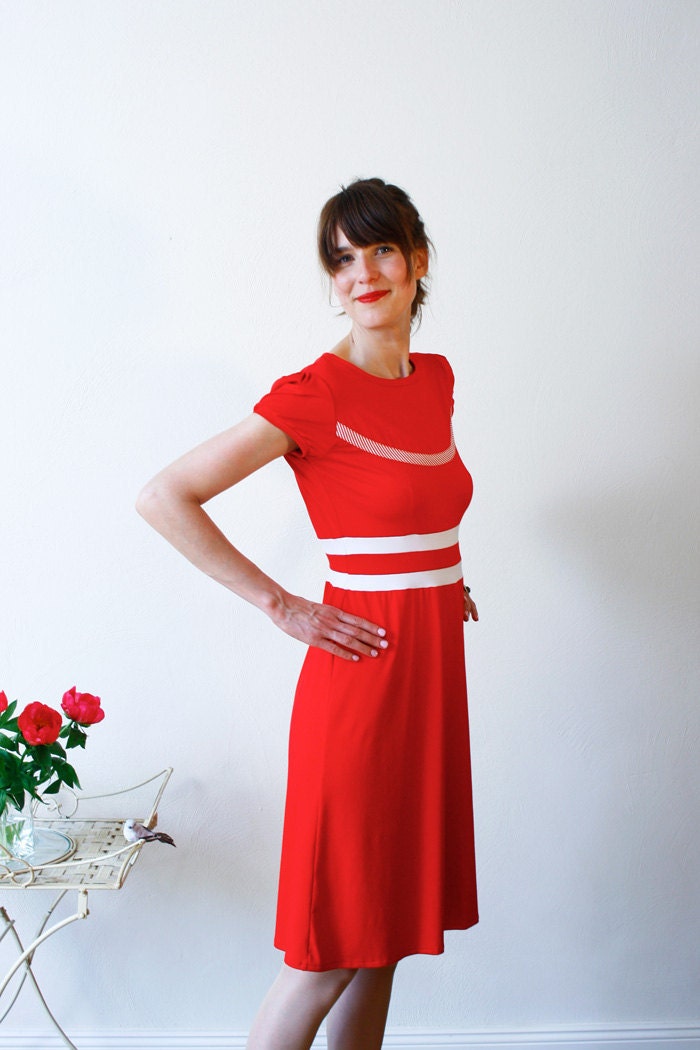 Dress "La dolce vita", red-white - jekyllundkleid