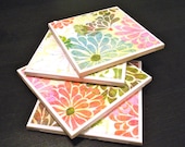 Flower Girl - Handmade Coasters - Set of 4