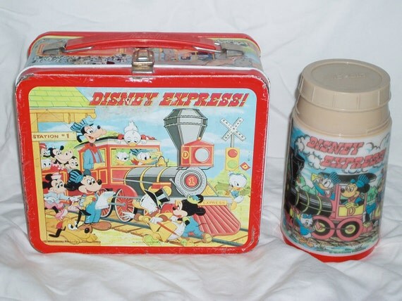 Vintage Disney Express Train Lunch Box with Thermos by capraistic