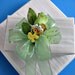 Yellow and green Baby Shower bow with multicolored baby bracelet (BBS3)