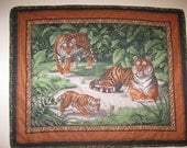 Hand Quilted, Bengal Tiger Large Wall Hanging SALE PRICE