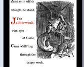 Alice in Wonderland / Carroll, Typography Print, Custom, Quote Art, Steampunk Decor, Dorm Room, 8x10 Print typographic