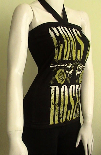 GUNS and ROSES Axel metal rocker biker DIY Women tube top Shirt
