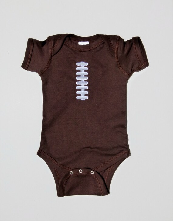 Football Baby Applique Onesie - Laces Can Be Done In Pink For a Girl