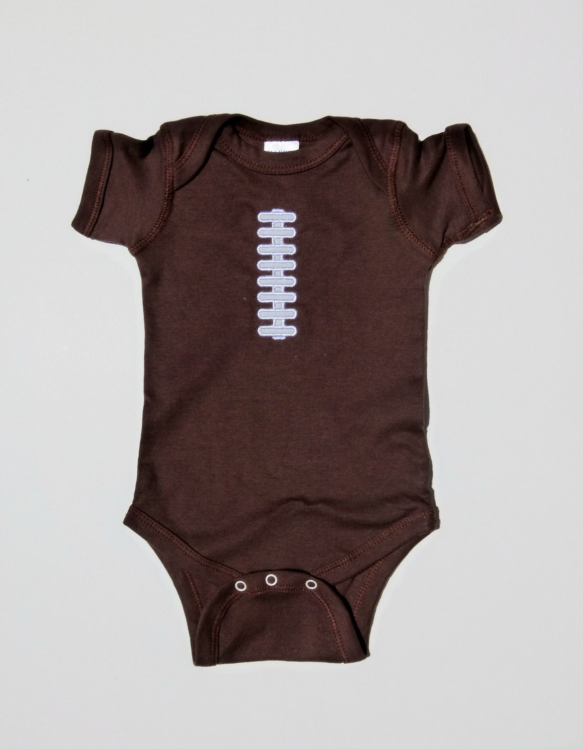 Football Baby Applique Onesie - Laces Can Be Done In Pink For a Girl