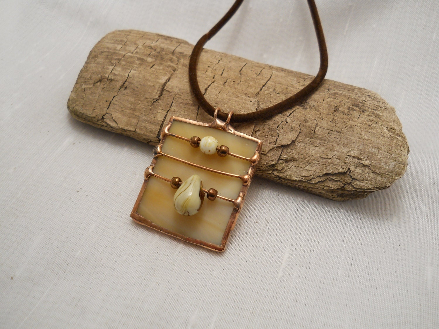 Pendant Stained Glass Jewelry Cream