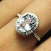 3 Carat Aquamarine Engagement Ring, Diamonds, 14K White Gold