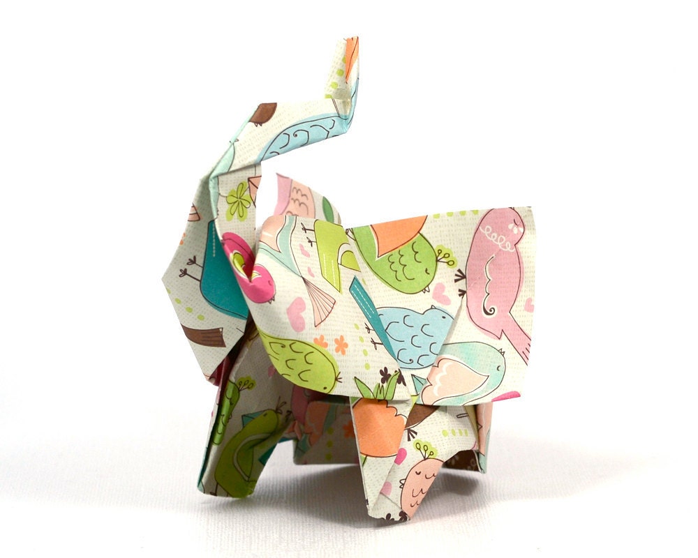 Elephant in the room No.6 3D free style origami sculpture by JinniInTheLamp - Table decor for weddings, birthdays, parties, events - Unique