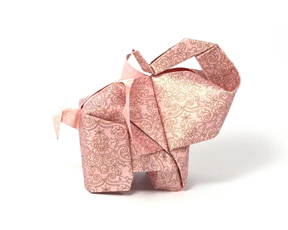 Elephant in the room 3D free style origami sculpture by JinniInTheLamp - Table decor for weddings, birthdays, parties, baby showers - Unique